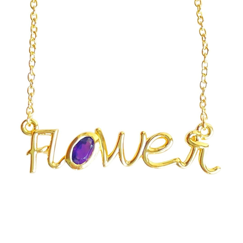 amethyst necklace flower
