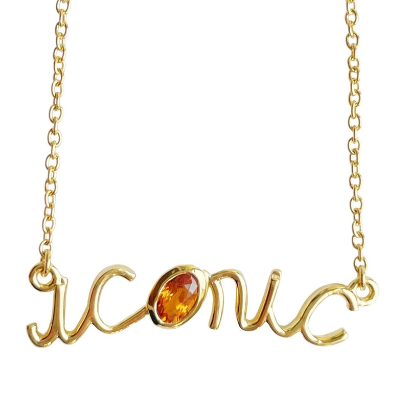 orange sapphire necklace iconic