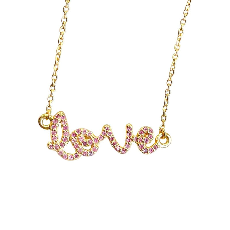 pink sapphire necklace love