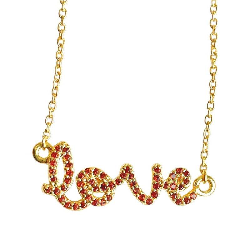 red garnet necklace love